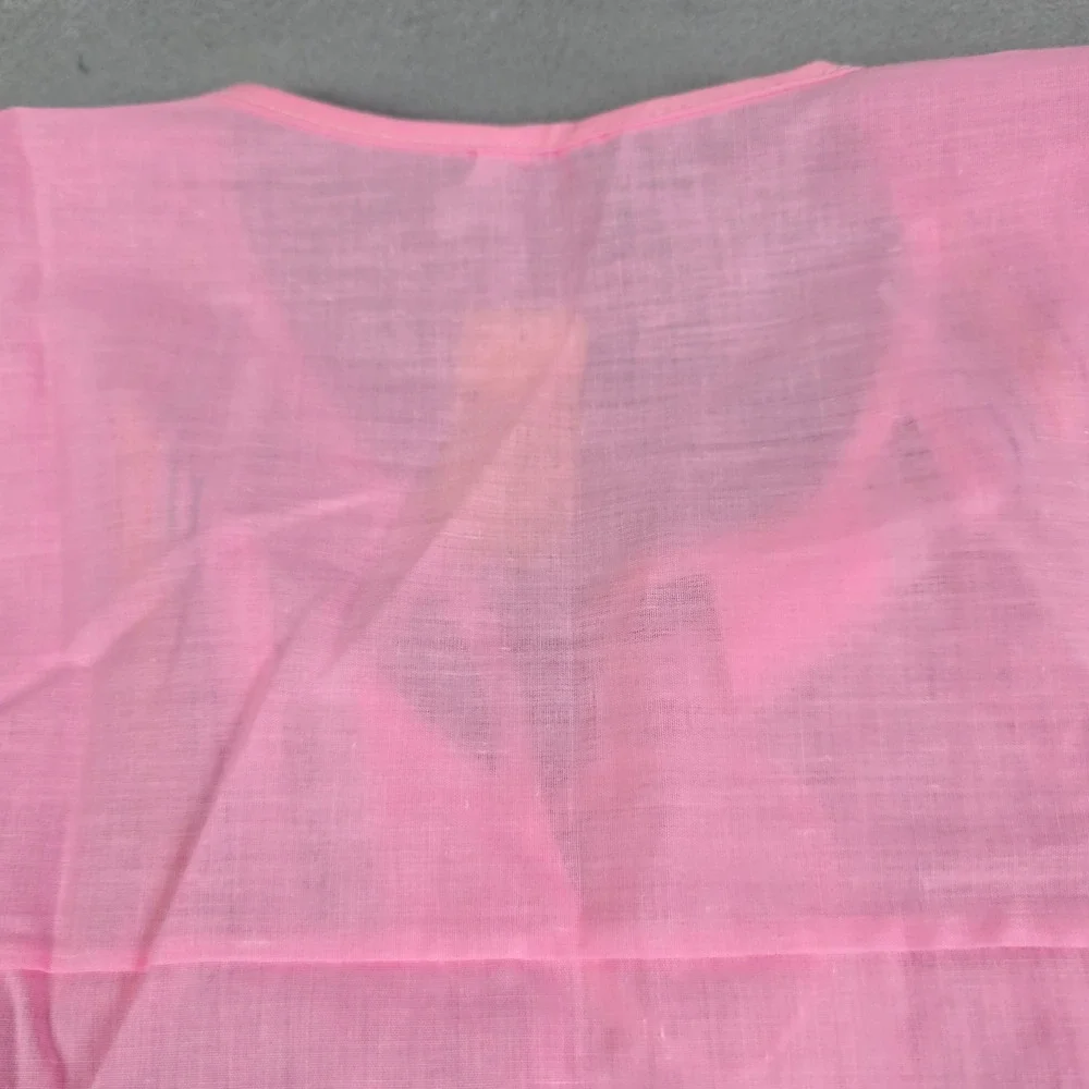 Vintage Nightgown‎ Women Small Pink Rainbow Embroidery Lace Trim Sleeveless USA